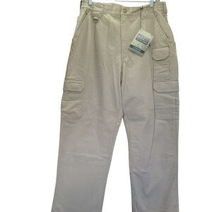 5.11 Tactical Series Mens Pants Beige Size 34 Polyester Blend Pockets Zip Close